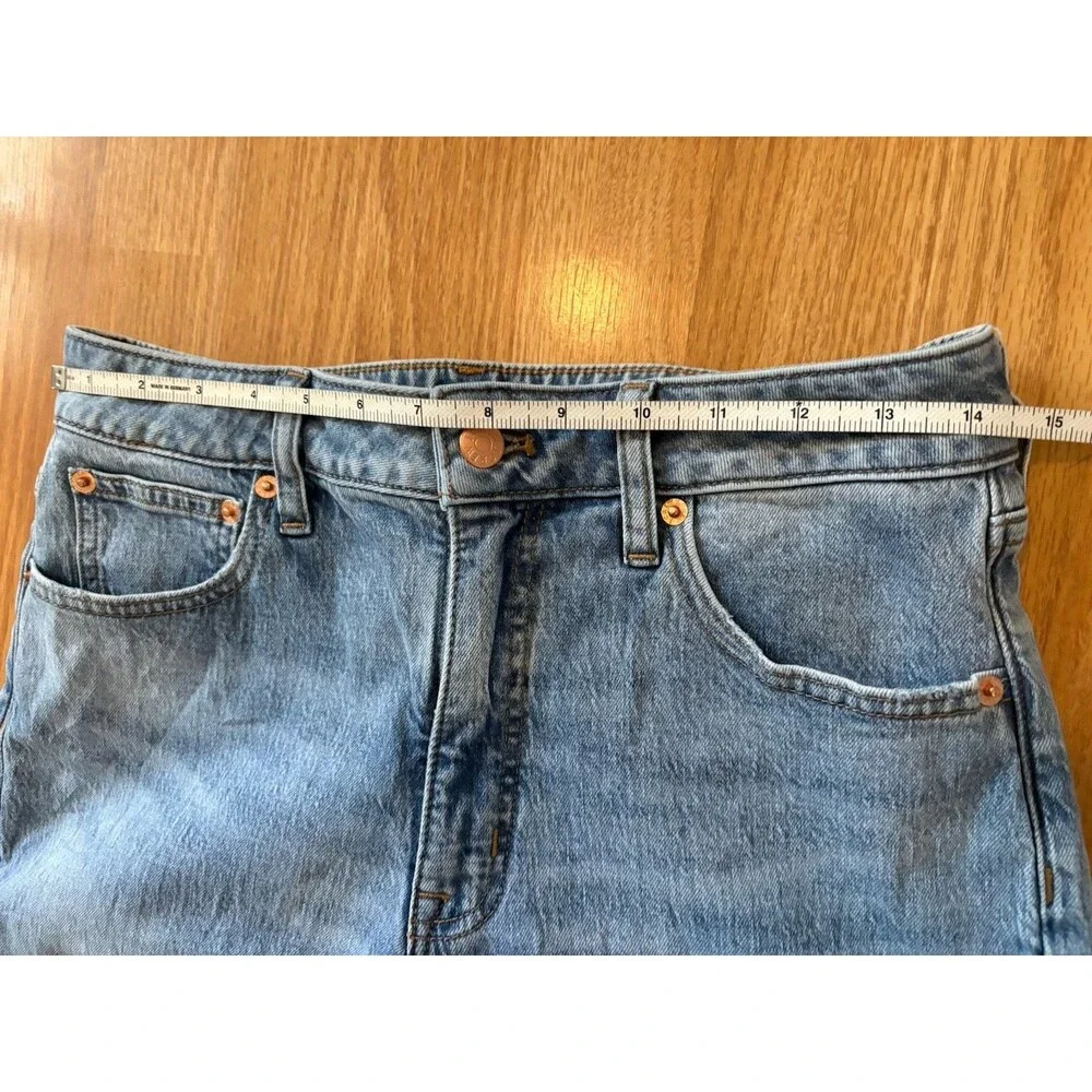 J Crew Curvy Wide Leg Raw Hem Cropped Jeans Size 27